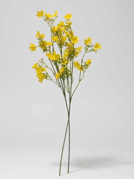 Flower Barn Other - Buttercup Yellow Dogwood Stems Faux Wax Flower Yellow Floral Spring Decor 24 Inc